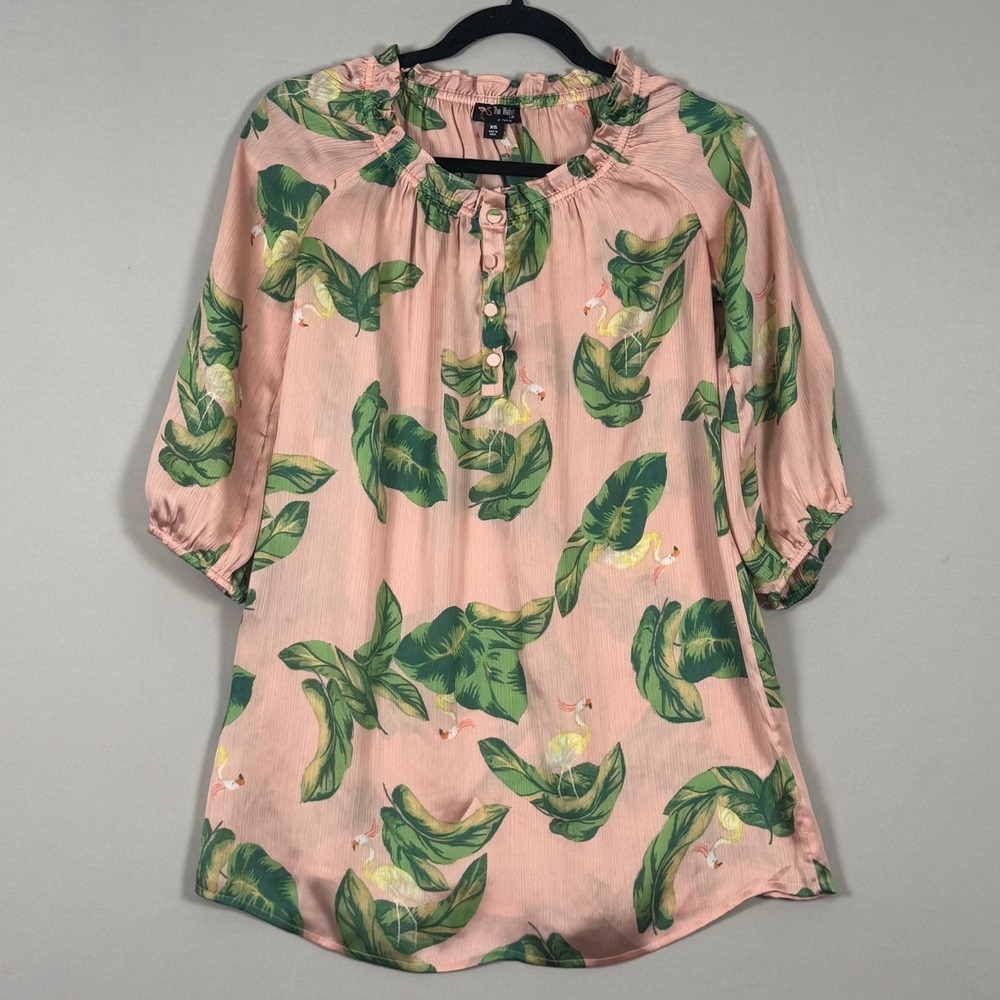 The Webster at Target Blouse Women XS Pink Flamingo Tropical New No Tags